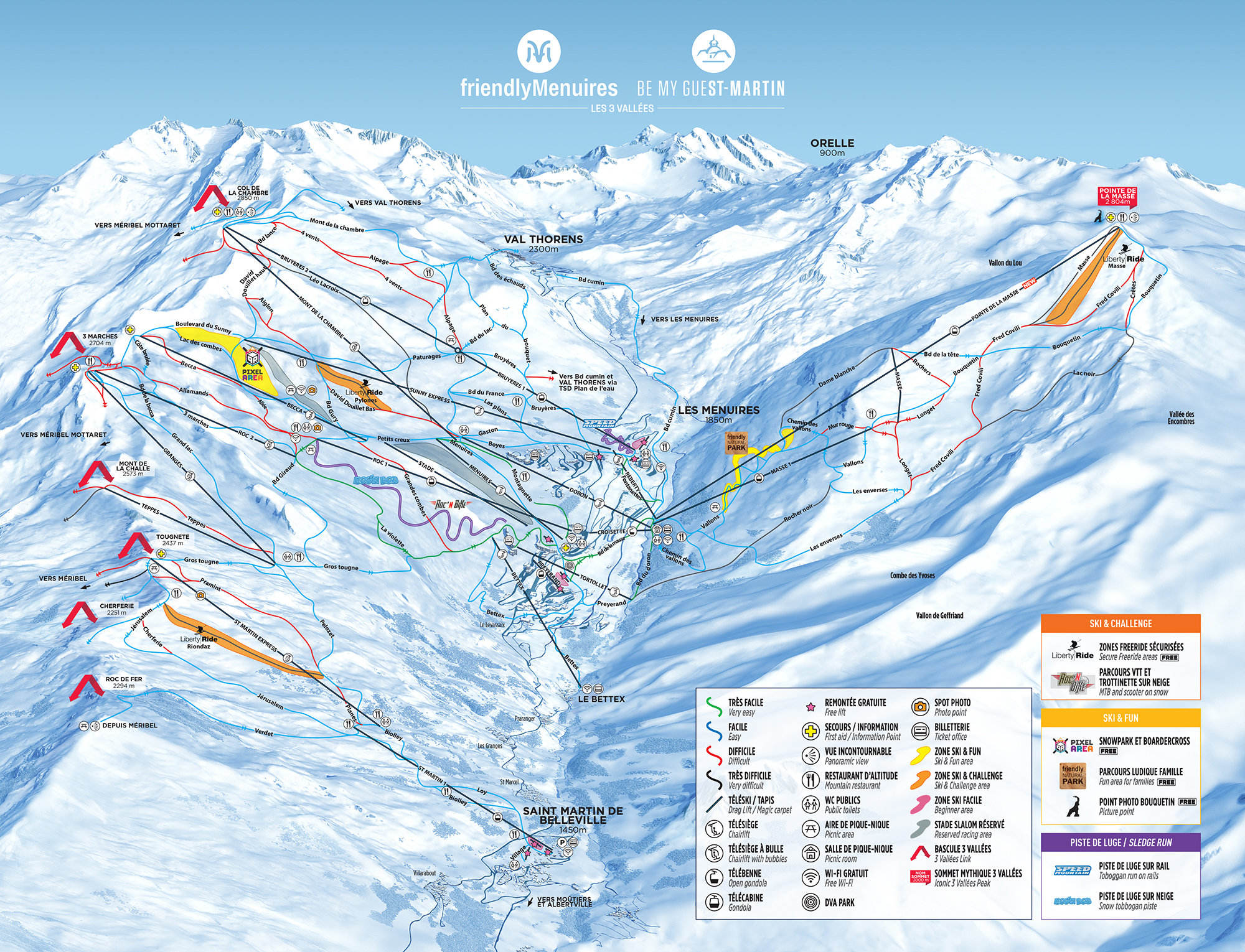 St Martin de Bellville Piste map