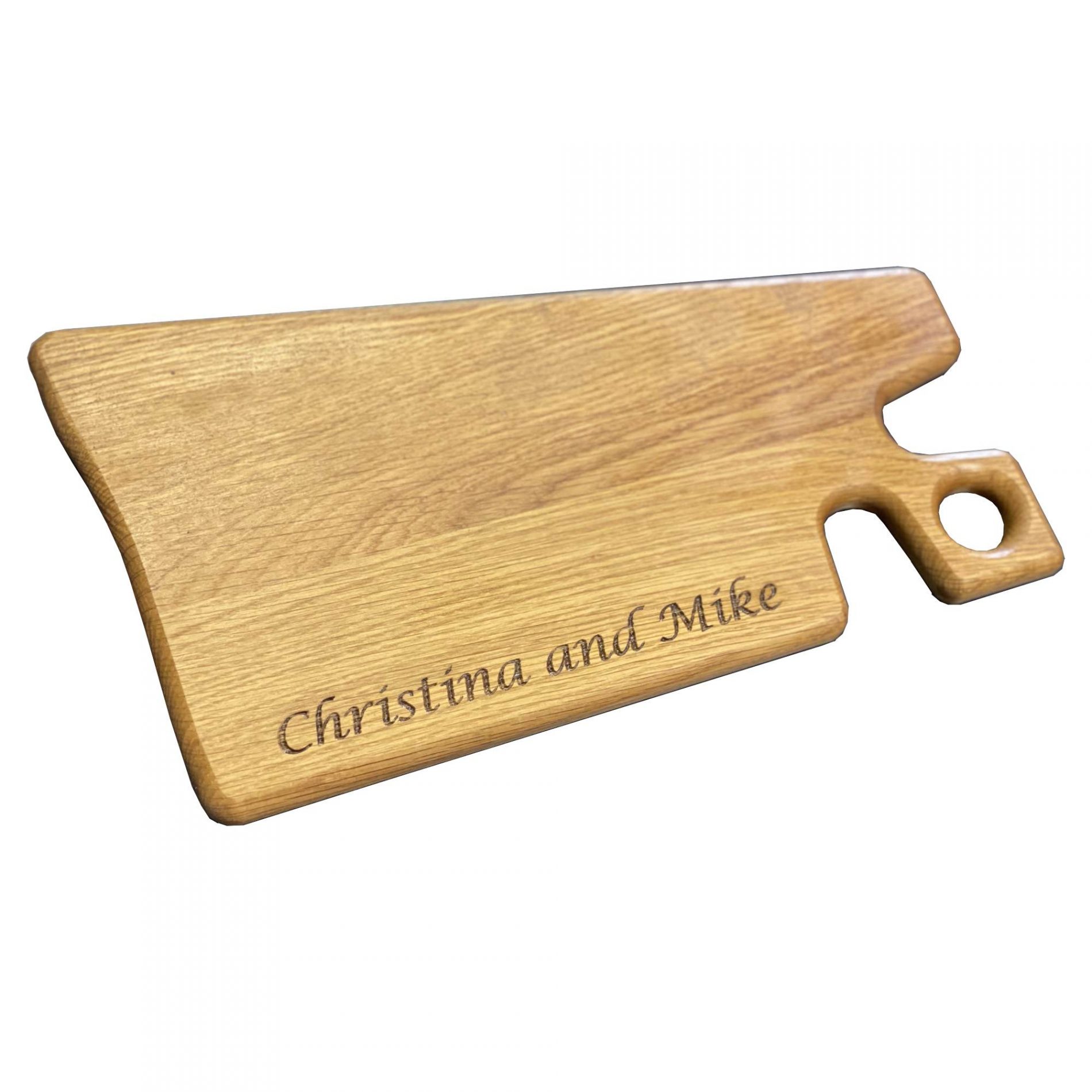 Engraved Oak Artisan Canape Board 360x200x20 Christian and Mike scaled 1