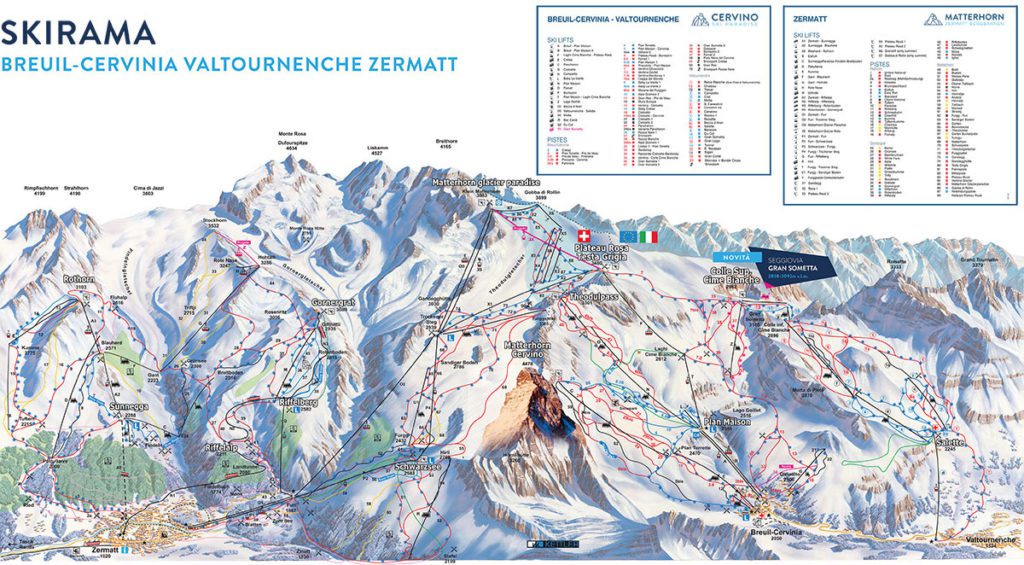 Breuil Cervinia Piste Map 2023