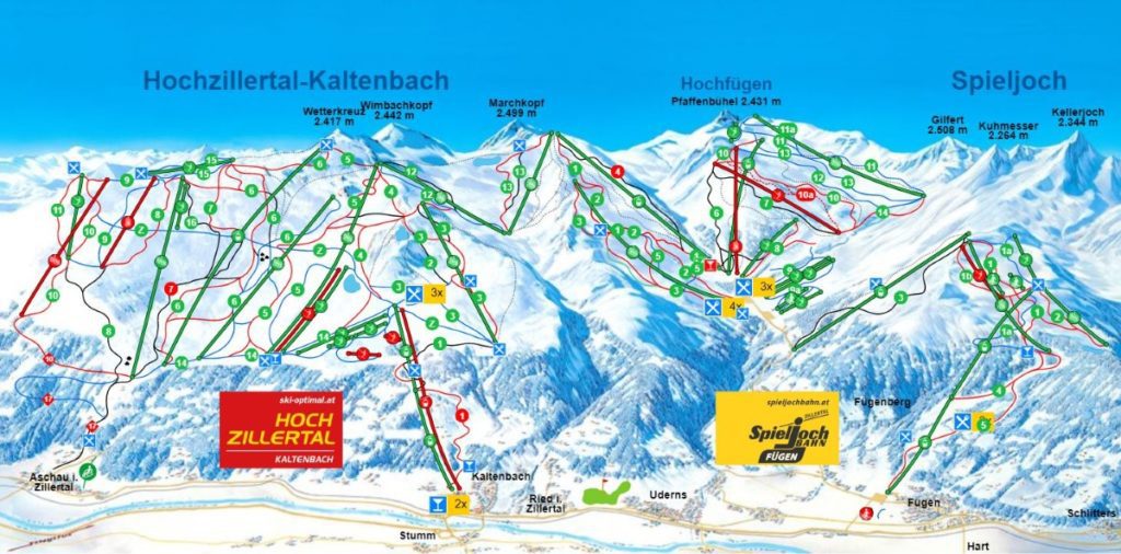 Hochzillertal Piste Map BBB Land