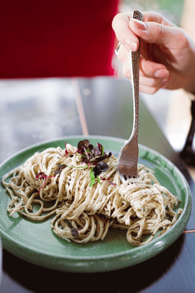 Mushroom and truffle noodles at Naughty Noodles