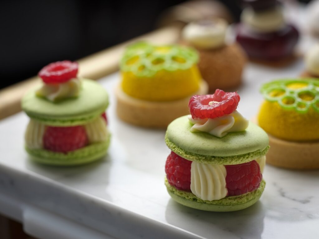 The Stafford London Afternoon Tea Apple Raspberry Elderflower Macaron