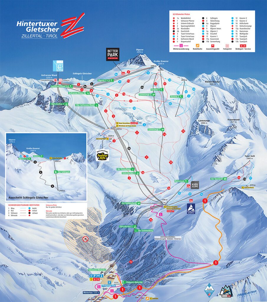 Hintertux Gletscher Piste Map