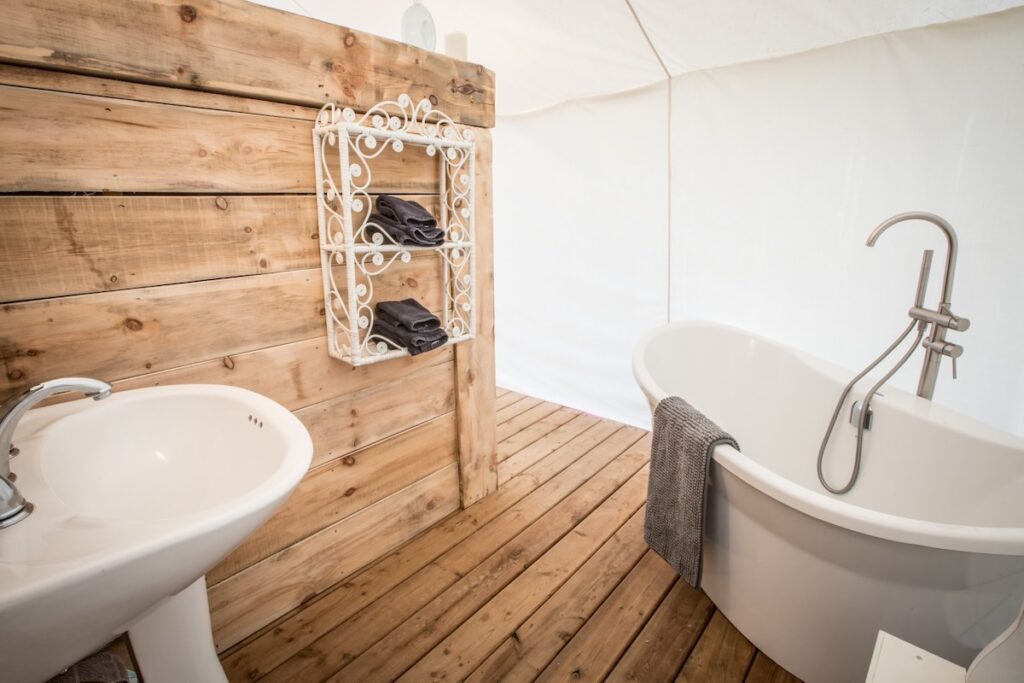 whispering springs tent bathroom