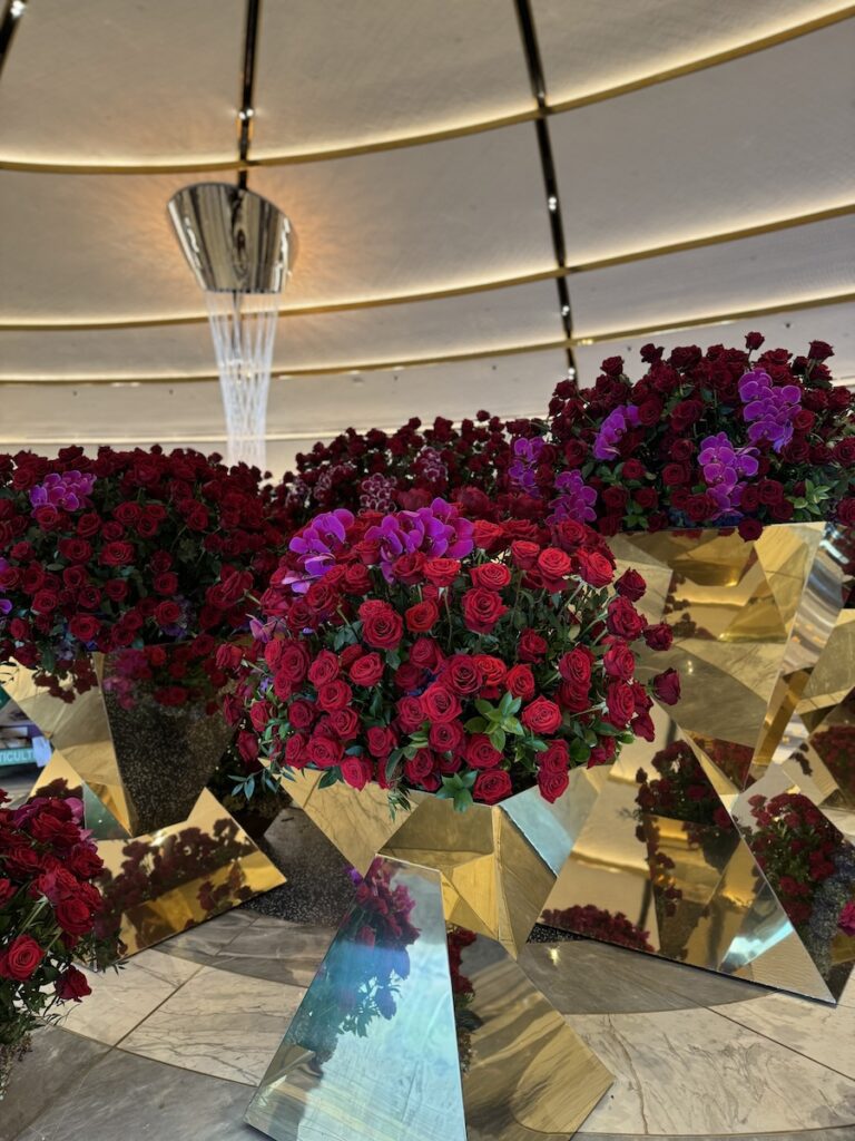 Flower display in foyer