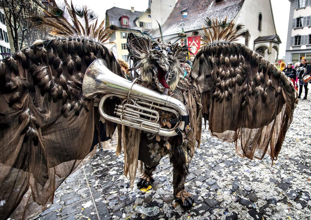 Winged tuba player